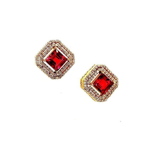 Natural Tourmaline Diamond Earrings 14k Gold 4.47 TCW Certified $6,970 112167 - Picture 7 of 13